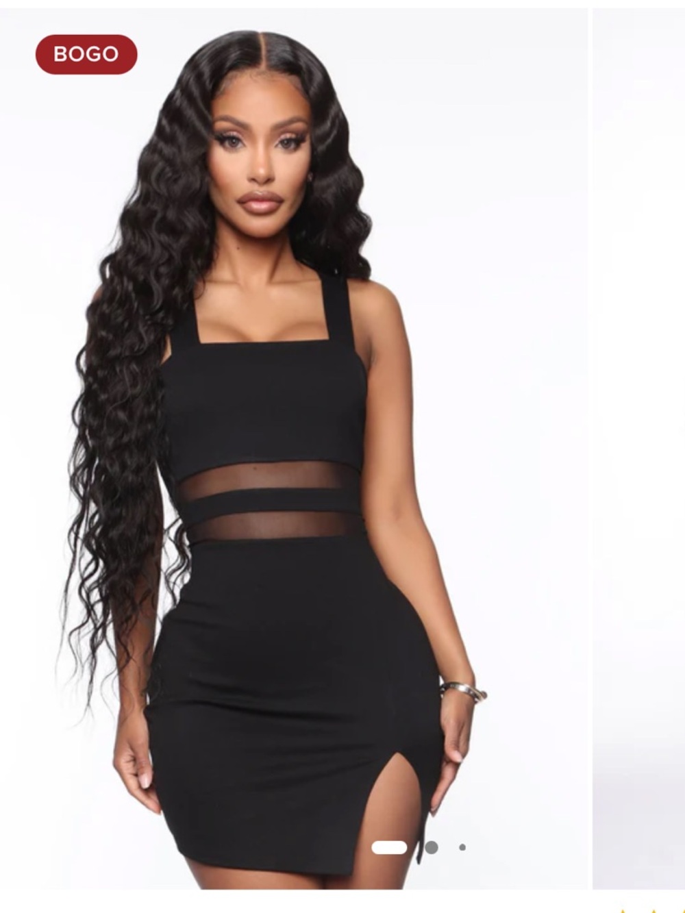 Fashion Nova Let's Mingle Black Mesh-Panel Bodycon Mini